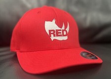 NEW RED Port Authority Flexfit Cap L/XL Baseball Trucker Fish Hat Mid Profile