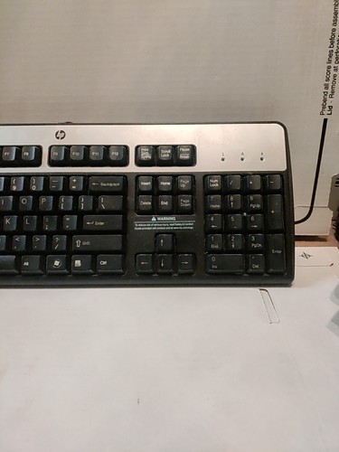 HP SK-2885 Black & Silver Desktop Keyboard Wired USB Plug 434821-007 701429-001 - Picture 4 of 7