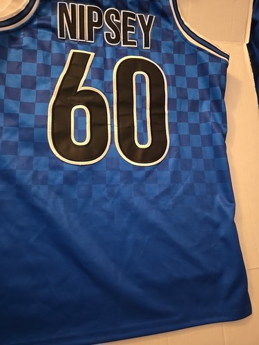 Nipsey Hussle Men's Large Headgear Classics Boogie #60 Blue Basketball Jersey - Picture 10 of 11