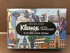 Ancienne boîte à mouchoirs visage blanc KLEENEX 1981 Little Travelers NOS NON OUVERTE