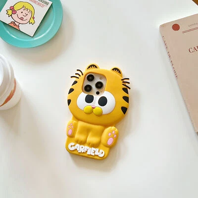 3D Garfield Cat Silicone Cartoon Phone Case Cover For iPhone