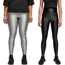 Urban Classics Ladies Highwaist Lucido Metallico Pantaloni Leggings Sport