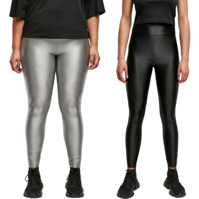 Urban Classics Ladies Highwaist Polished Metallic Pants Leggings Sport