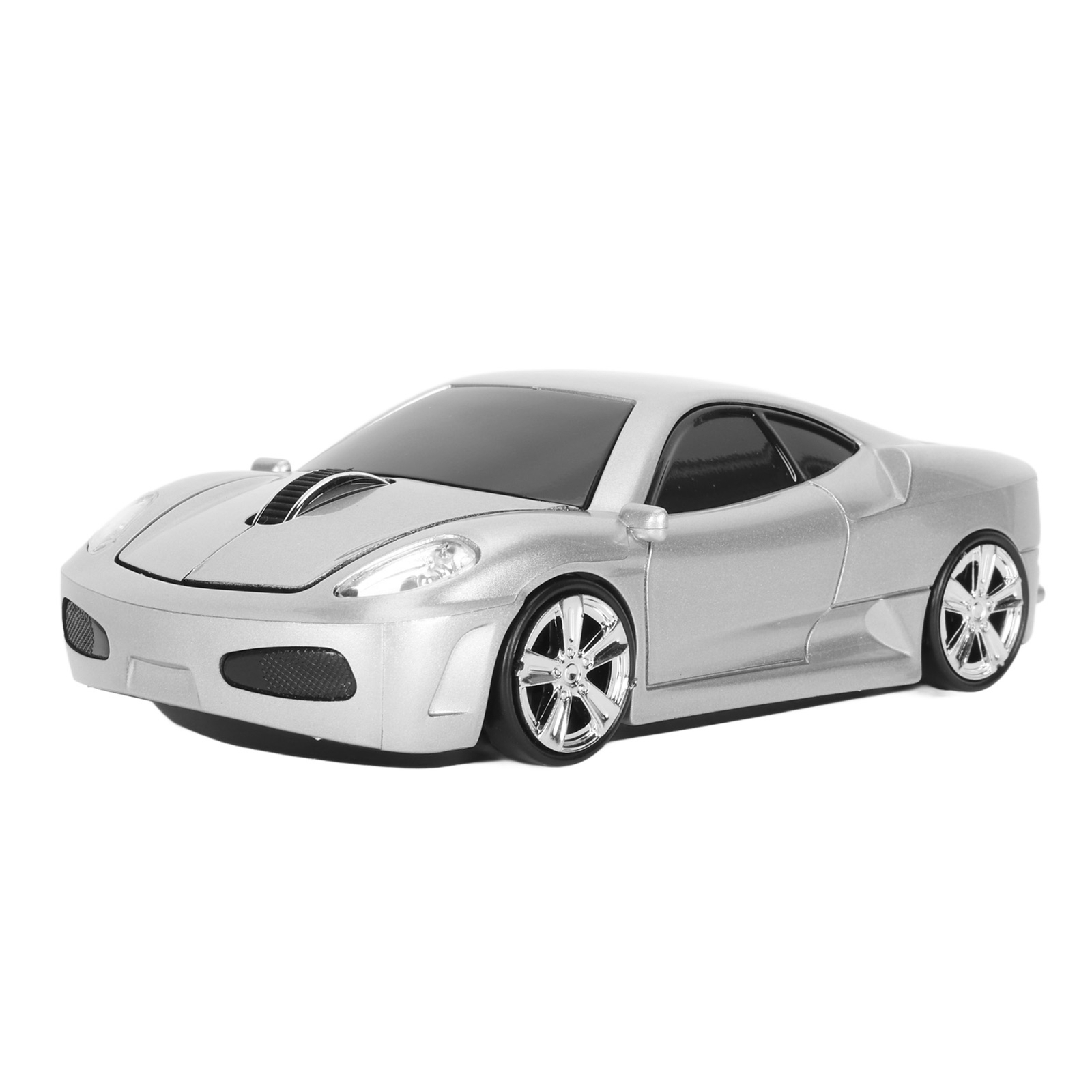 Silver Sports Car Style Wireless Mouse with 2.4GHz USB Receiver and 1600DPI LED Headlamp-image