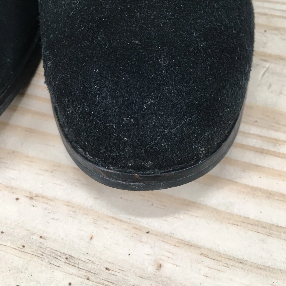 Toms Botas Mujer 8.5 Borla Leila Botines Cremallera Tacones Bloque Negro Gamuza Foto 3 de 4