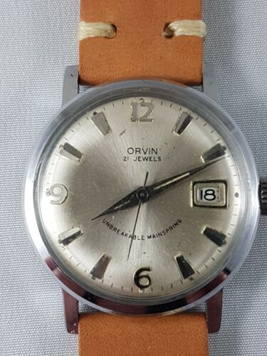 Vintage Orvin  mans watch, nice collector watch , working ! - Photo 1/7