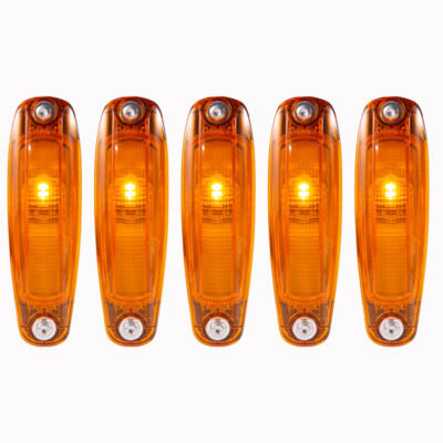 5Pcs Fit For Freightliner Cascadia 2018-up Front Top Lamp Amber LED 12V