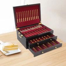 Wooden Silverware Chest Silverware Storage Box Silverware Case With Handle