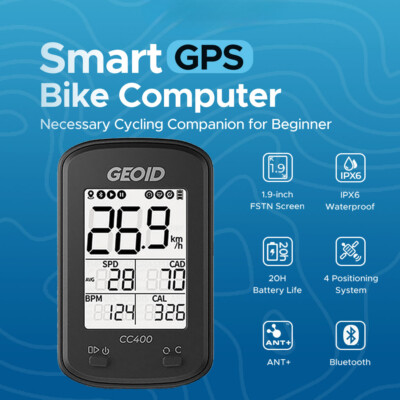 GPS Bike Computer Cycling ANT+Bluetooth Wireless Bicycle Speedometer Odometer