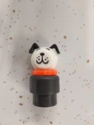 Vintage Little People Dog Black White w/ Red Collar Figure Fisher-Price 1970s