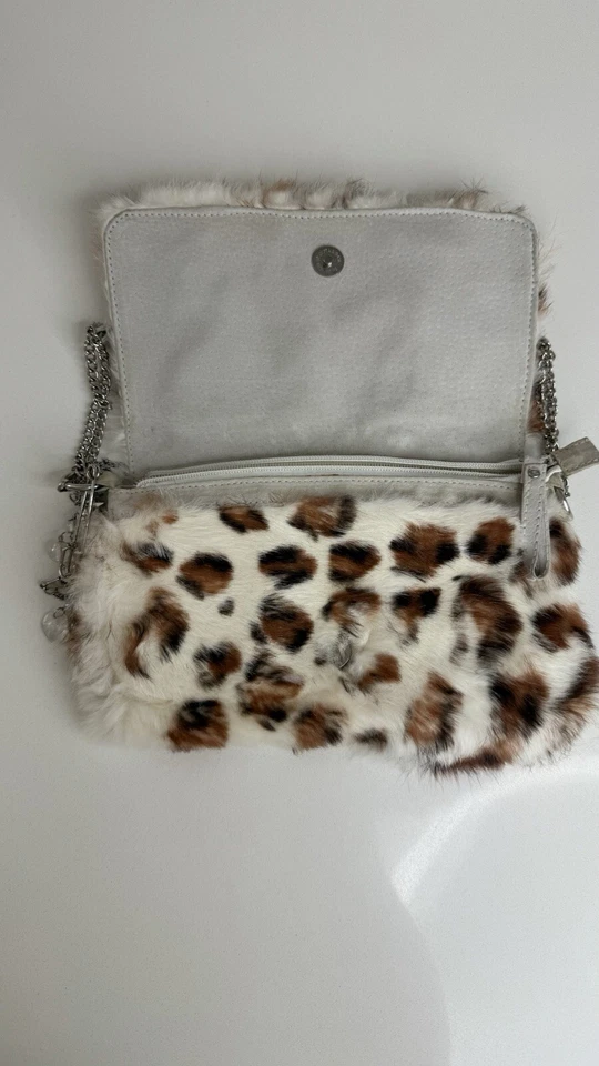 Rare Vintage Real Mink Fur Animal Print Purse With Charms - Image 3 of 4