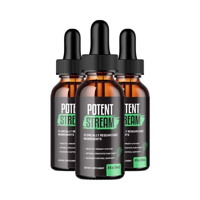 3-Pack Potent Stream Drops, PotentStream Prostate & Overall Wellness Support