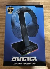 RGB Glowing Bugha LED Gaming Headset Stand w/ 4 USB Ports Phone Charging Stand