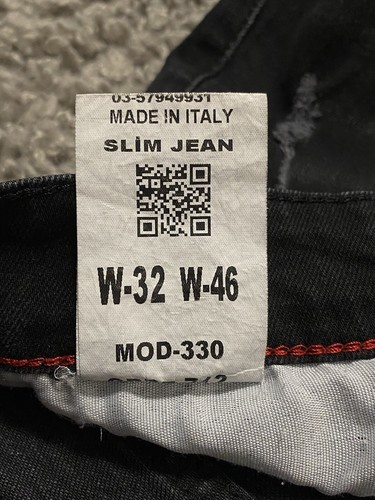 DSQUARED2 MENS JEANS MODEL-330 SLIM SIZE W46 VINTAGE MADE IN ITALY BLACK GRAY - Picture 16 of 23