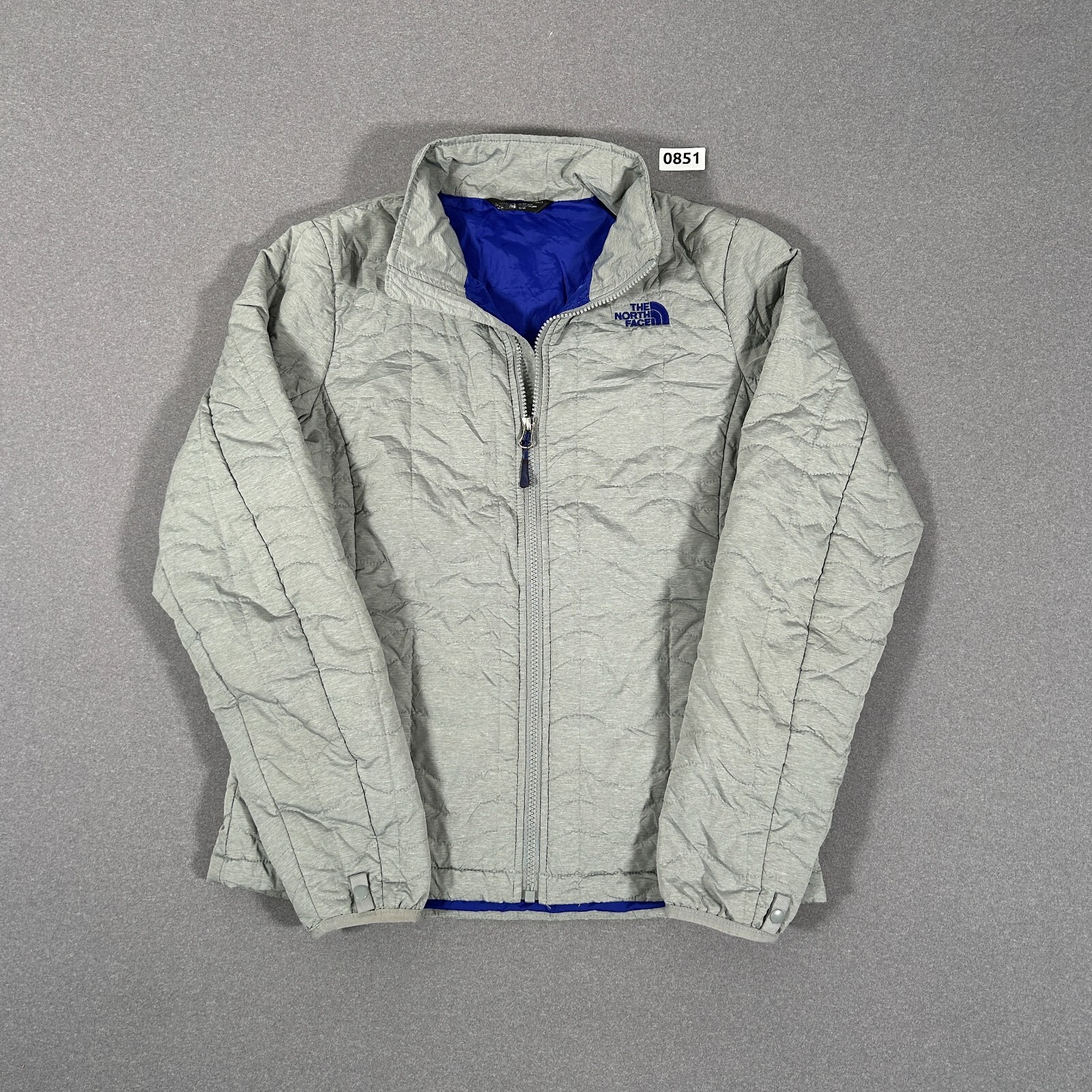 The North Face Womens Grey / Purple Hybrid Jacket Full Zip Size Medium