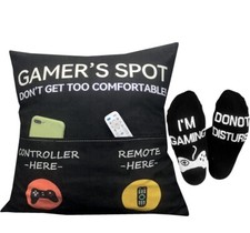 ZUYUROU Gamer Gifts Pocket Design Throw Pillow Covers 18 x 18 Inch Gaming Room.