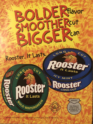 dip tobacco for sale 1999 Rooster Chewing Tobacco Dip VTG 1990s 90s PRINT AD Bolder Smoother  Bigger