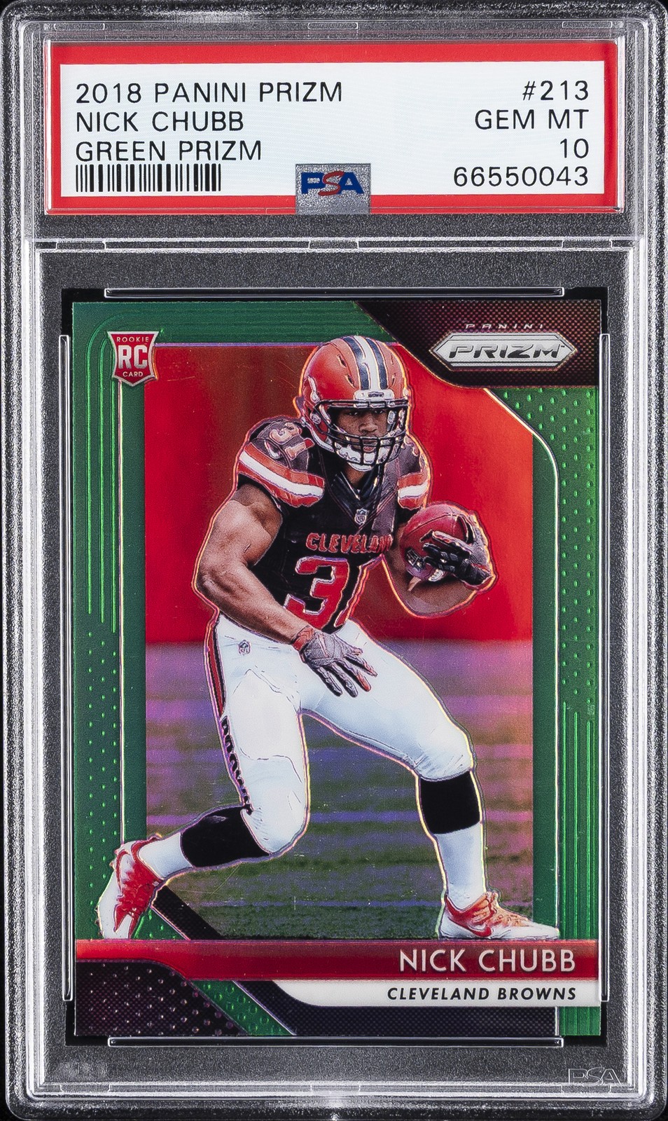 Nick Chubb Panini Prizm #213 Green