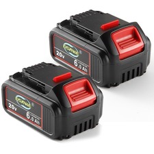 2X For DeWalt 20V 20 Volt Max 6.0Ah Lithium Ion Battery DCB206-2 DCB205 DCB204