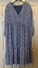 Madewell Women's Tie Waist Tiered Floral Midi Dress Harvest Vine XL Long Sleeves