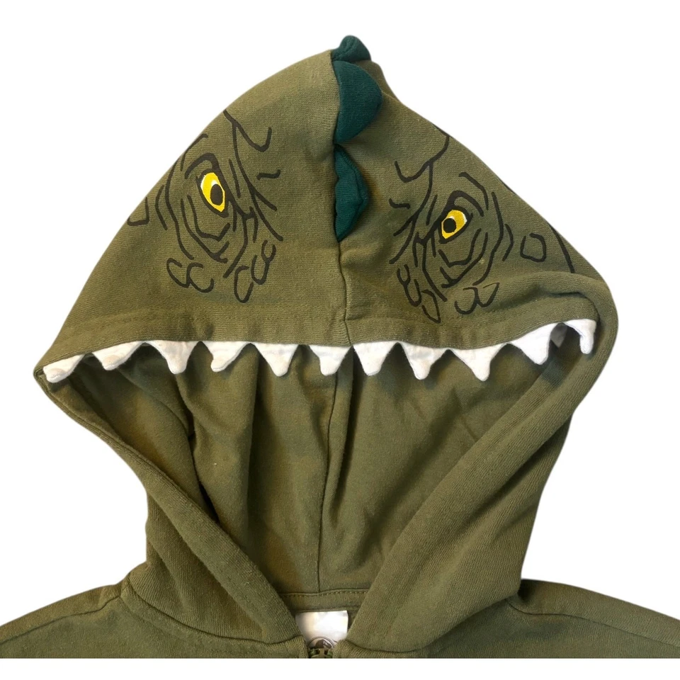 Sudadera con Capucha Cremallera Completa Dinosaurio Verde Parque Jurásico Niños Talla 6/7 Foto 2 de 4