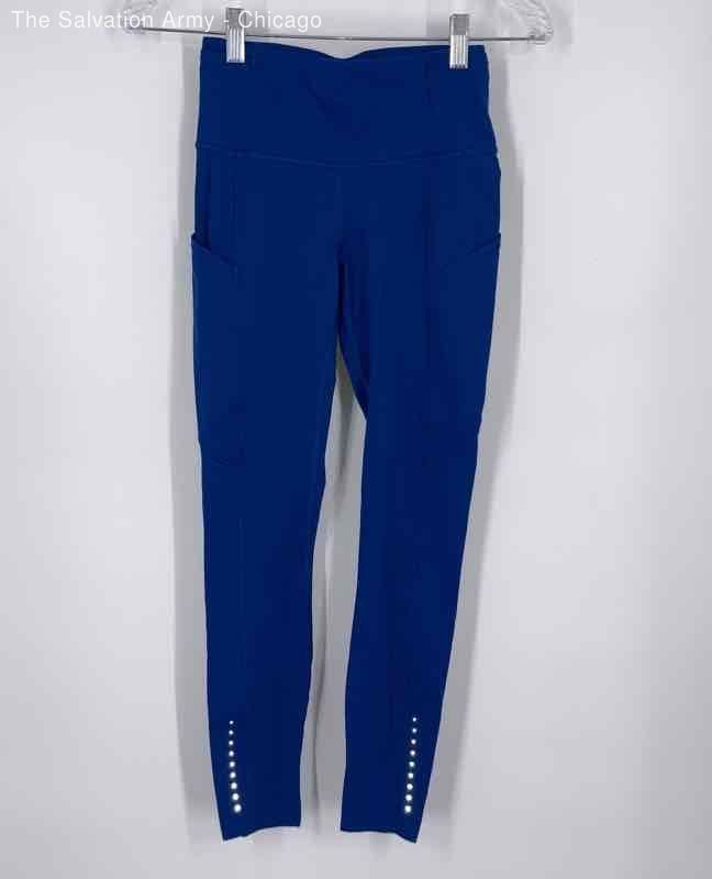 Lululemon Womens Royal Blue Skinny Leg Pull-On Activewear Ankle Leggings Size XS