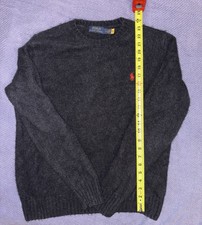 Polo Ralph Lauren Men's Gray Crew Wool Knit Pullover Sweater Logo Size M