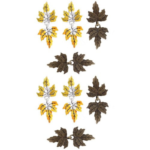 8 par Klamra stopowa Klamra w kształcie klonu Vintage Kołnierz Guzik Kostium Przycisk - Zdjęcie 12 z 12