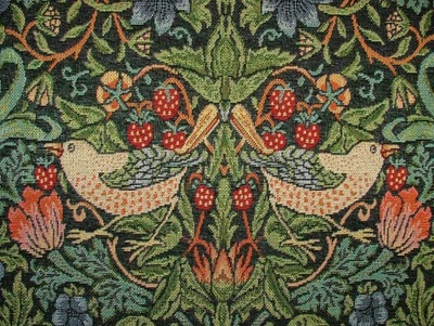 William Morris Tapicería Tela Fresa Ladrón Negro Tapicería de Cortina 15 Metros - Imagen 1 de 4