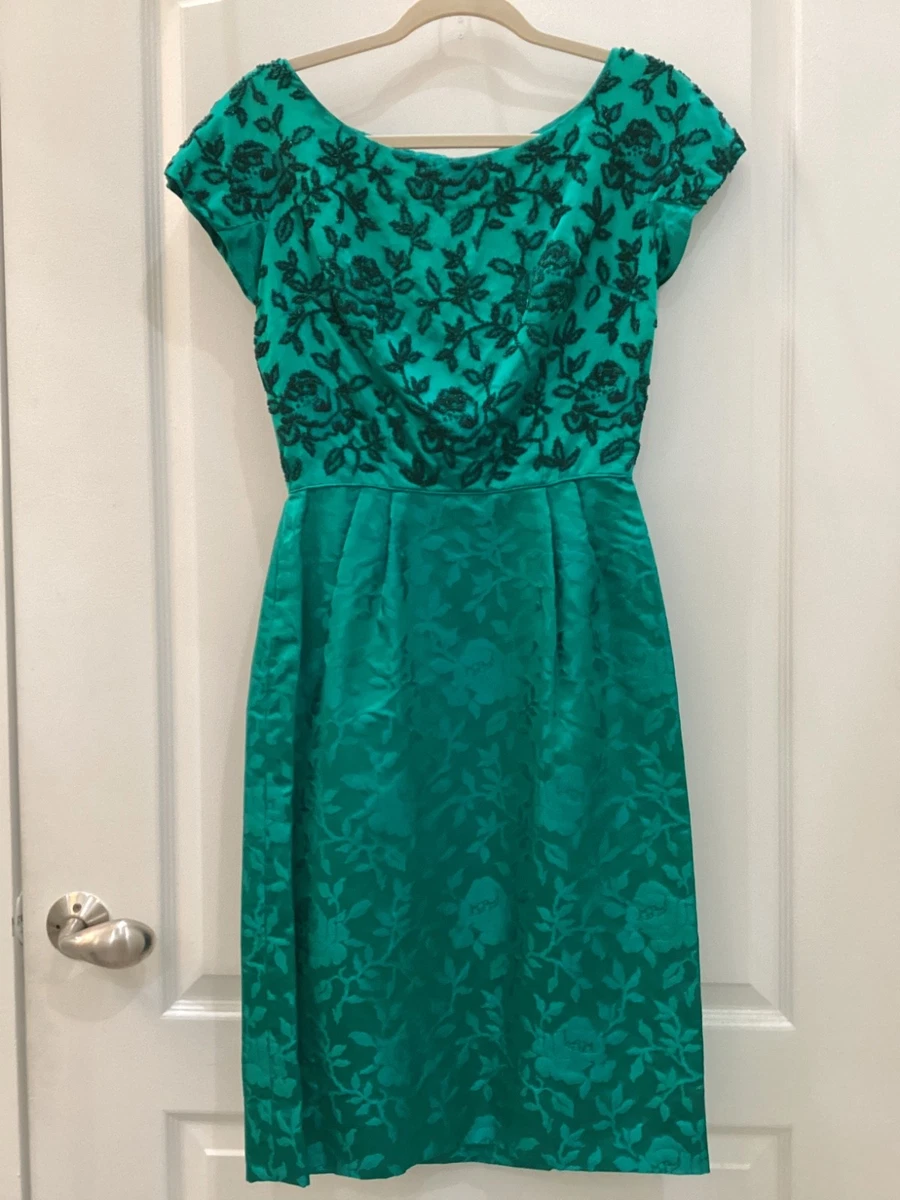 slim fit dress slacks SILK TWIST DRESS EMERALD/COBALT – The Bar main image 1
