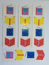 Vintage 80s Stickers Mrs Grossman's Lot 4 Strips NOS Books Journal School