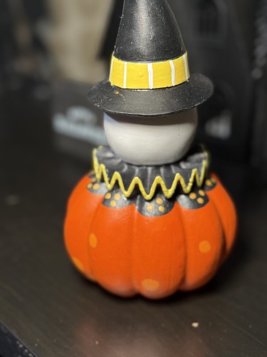 Handbemalte Kürbis Clown Hexe Figur - Vintage inspiriert Halloween - Bild 4 von 7