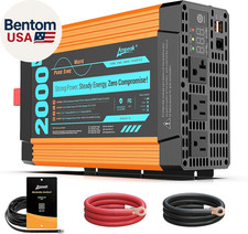 Pure Sine Wave Inverter 2000 Watt - 6000W Surge, 12V DC to 110V AC Converter P