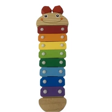 Meliss & Doug Wooden Caterpillar Xylophone Music Learning Eye-Hand Coordination