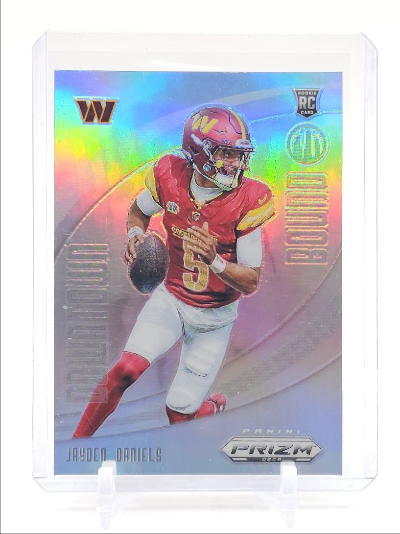 JAYDEN DANIELS 2024 PRIZM DECA DOWNTOWN BOUND ROOKIE SILVER RC Q4832