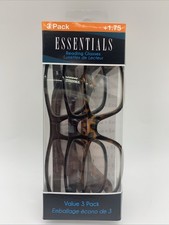 Y41 ESSENTIALS / FOSTER GRANT TS3000 VL "3 Pack" Reading Glasses Strength: 1.75