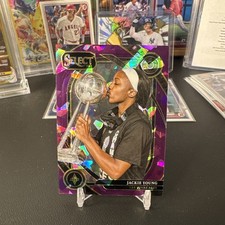 2025 Panini Select WNBA Jackie Young Courtside Cracked Ice Purple Prizm SP /149