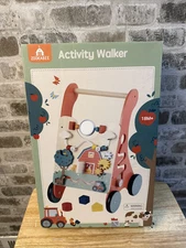 Zookabee Wooden Baby Walker Push and Pull Learning Activity Walker Kids - Farm