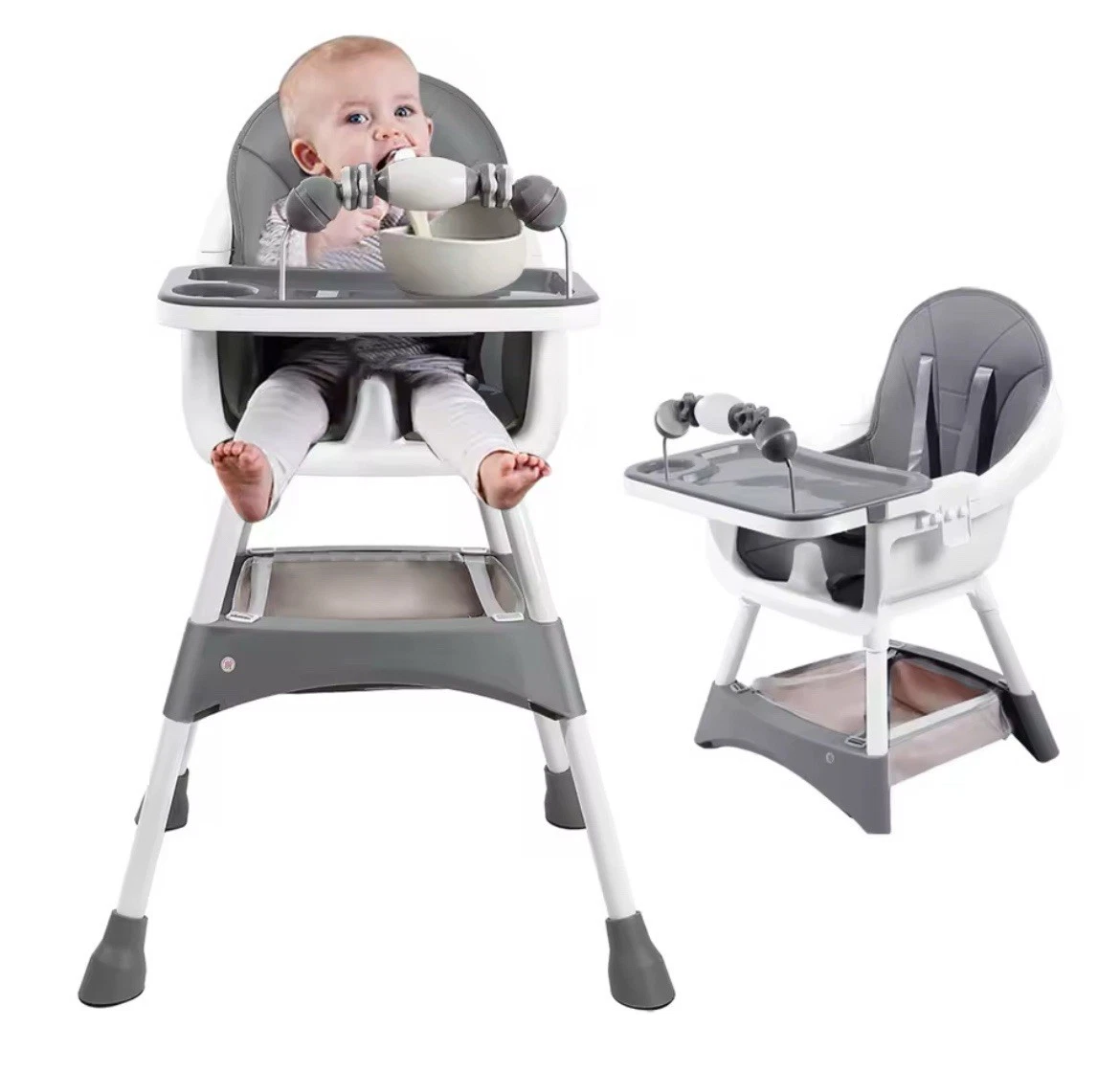 Seggiolone Pappa Portatile 3 in 1 LADUO, Seggiolino per Bambini con