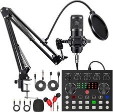 Podcast Equipment Bundle, BM800 Podcast Microphone Bundle with V8s Voice Changer