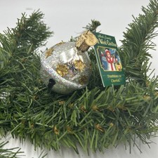 Silver Jingle Bell Blown Glass Christmas Ornament by Old World Christmas