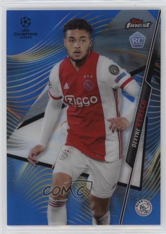 2020-21 Finest UEFA Champions League Blue Refractor Devyne Rensch Rookie RC 1e7