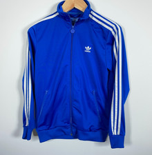 adidas Trefoil Track Jacket Youth XL Blue 3 Stripe Zip Up Skateboarding