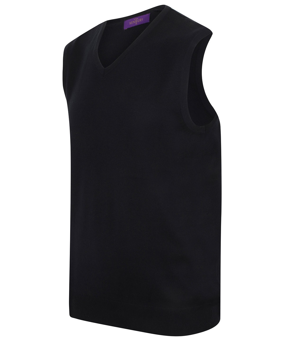 Henbury Men’s Sleeveless V-Neck Jumper (H724) | S-4XL | Black & Navy Colours image 7