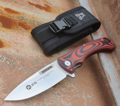 K25 Messer Termite Grounder Campingmesser Taschenmesser + Etui 7Cr17MoV Stahl 