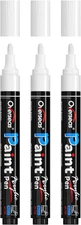 White Paint Pens Paint Markers - Permanent Acrylic Markers 3 Pack, Water Based,