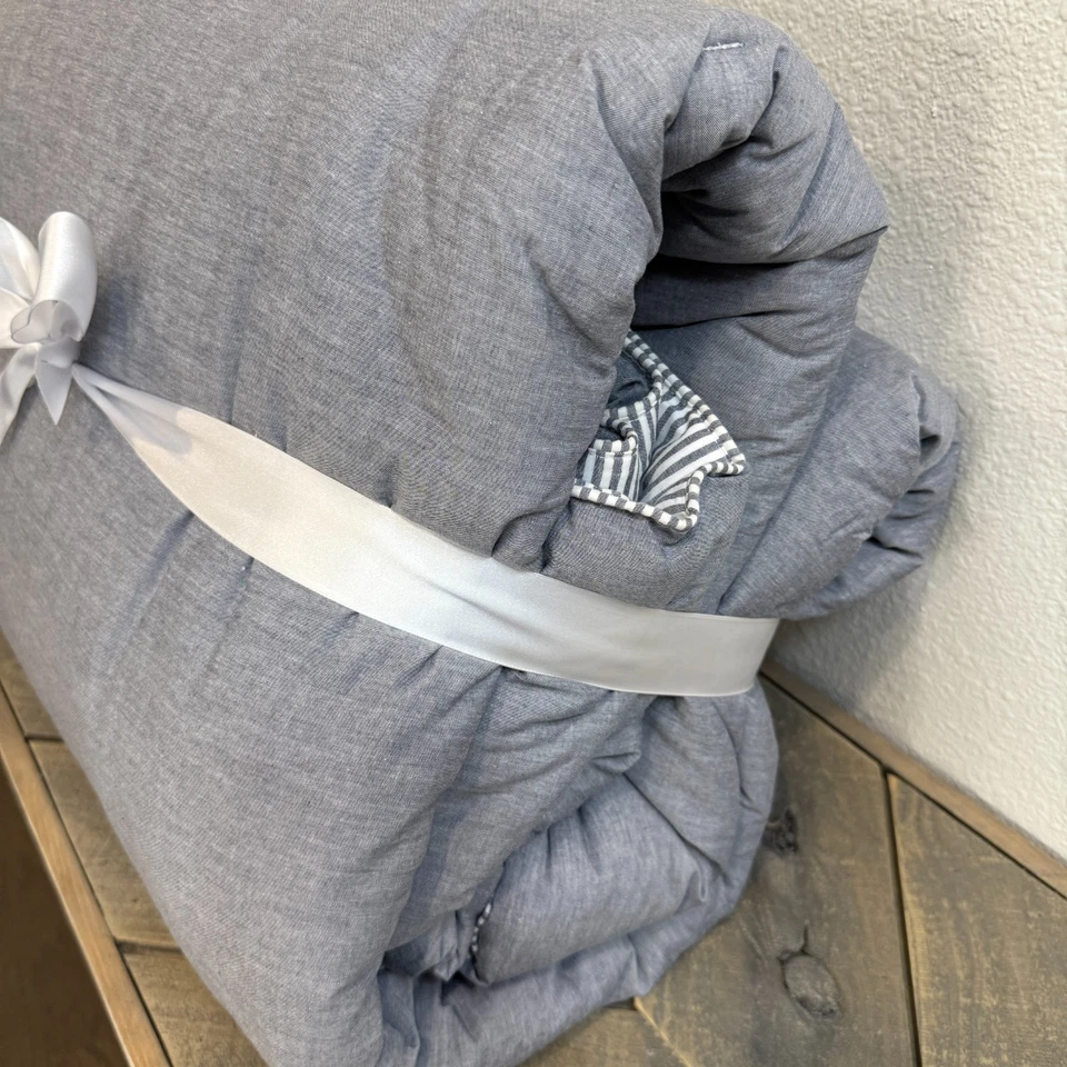 EDREDÓN REVERSIBLE CAMBRAY NIÑOS GRANERO CERÁMICA, COMPLETO / REINA 86" CUADRADO ~ AZUL Foto 3 de 4