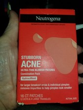 Neutrogena Stubborn Acne Ultra-Thin Blemish Patches Hydrocolloid 16 Ct X 2 LARGE