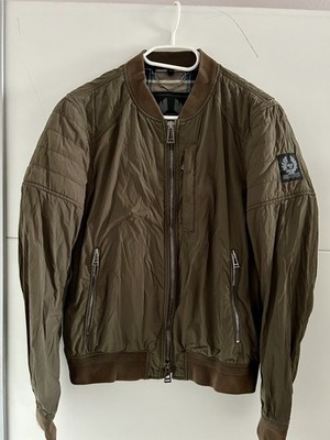 Belstaff Herren Bomberjacke Gr.46 Grün Gr.S