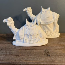 Vintage 1984 Byron Molds Ceramic Camel Pair Figurines - Nativity